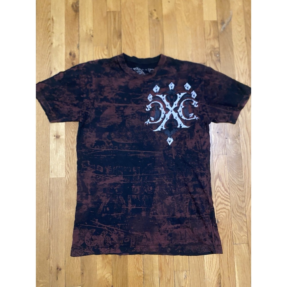 Vintage Y2K Xtreme Couture Shirt Men Large Black Red Crows Gothic Affliction